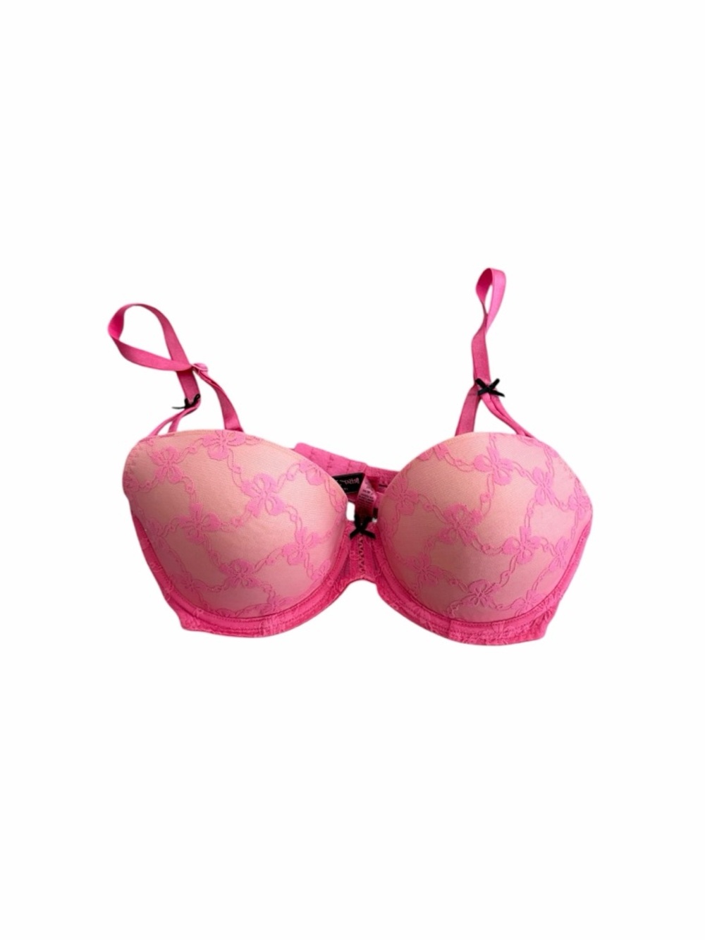 Betsey Johnson Hot Pink Lace Push-Up Bra - 34C